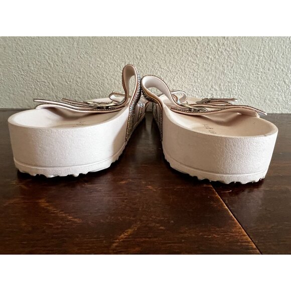 Madden GIrl Twila R Footbed Sandals Sz 9 Slip On Rhinestone Buckles Platform - Picture 4 of 7
